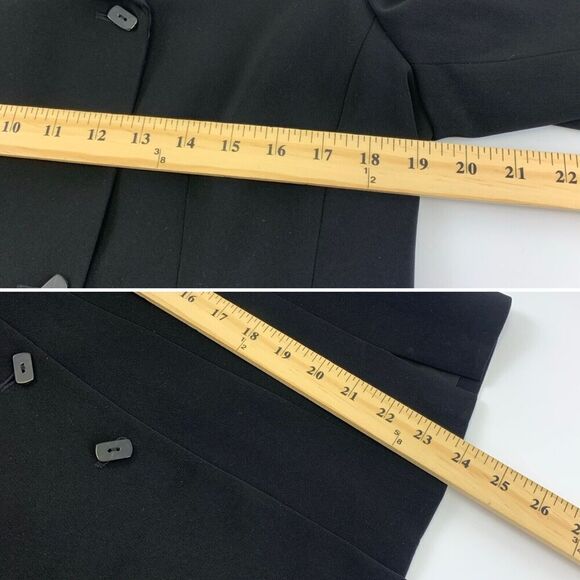 BOGO Kasper A.S.L. Skirt Suit Black Blazer Button Straight Knee Pencil Womens 10 - Picture 9 of 16